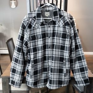 Lucky Brand Black & White Checkered Shirt Jacket L